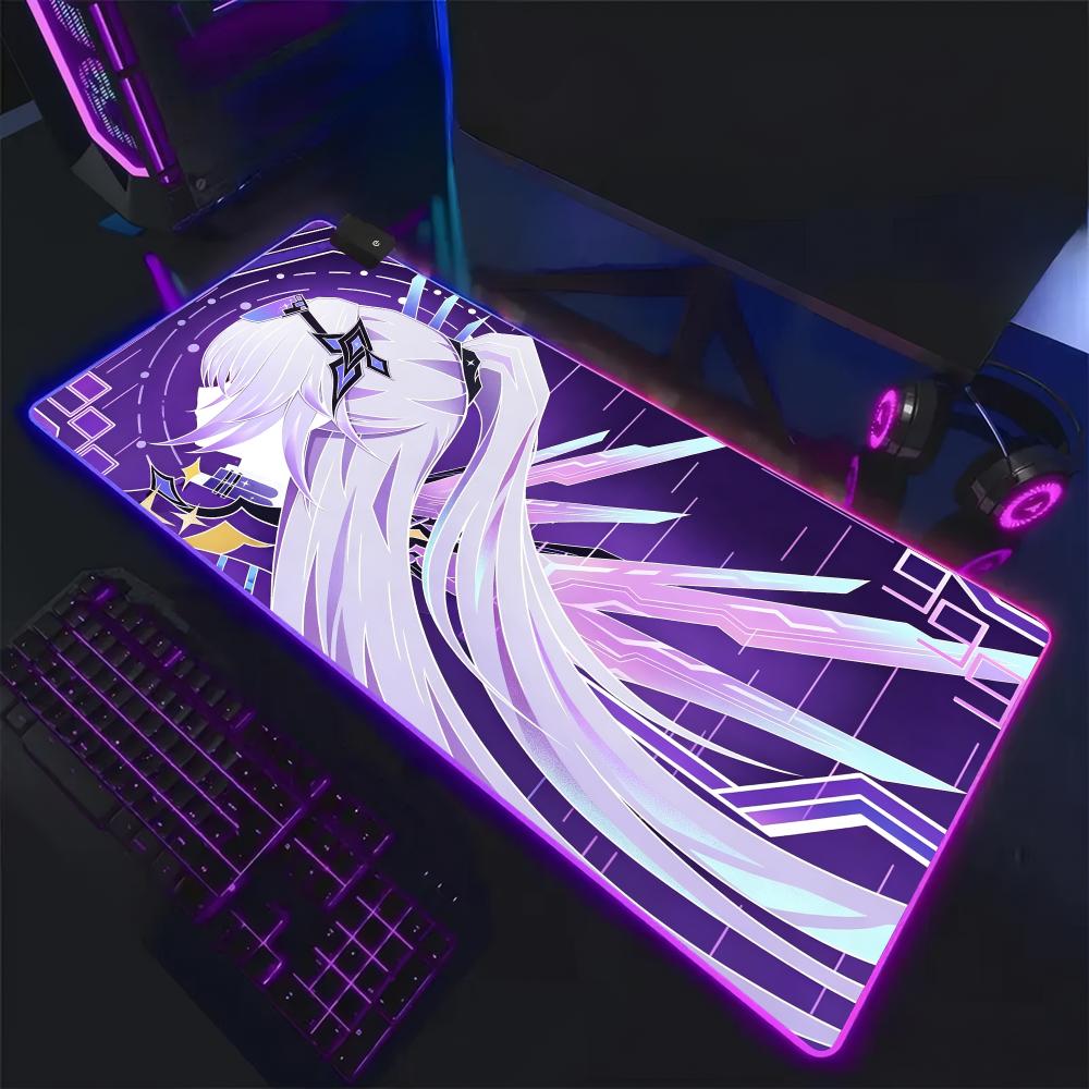 Mouse Pad Extended Rgb - ホンカイ・スターレイル カストリス マウスパッド RGB、ゲーミングマット LEDマウスパッド、拡張型、大型RGBマット、ソフトパッド、デスクマット、光るパッド