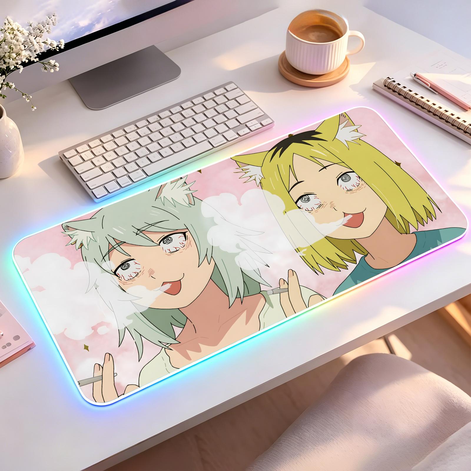 Mouse Pad Extended Rgb - マウスパッド 大型 RGB バックライト付き eスポーツ ゲーミングマウスパッド、Chainsmoker