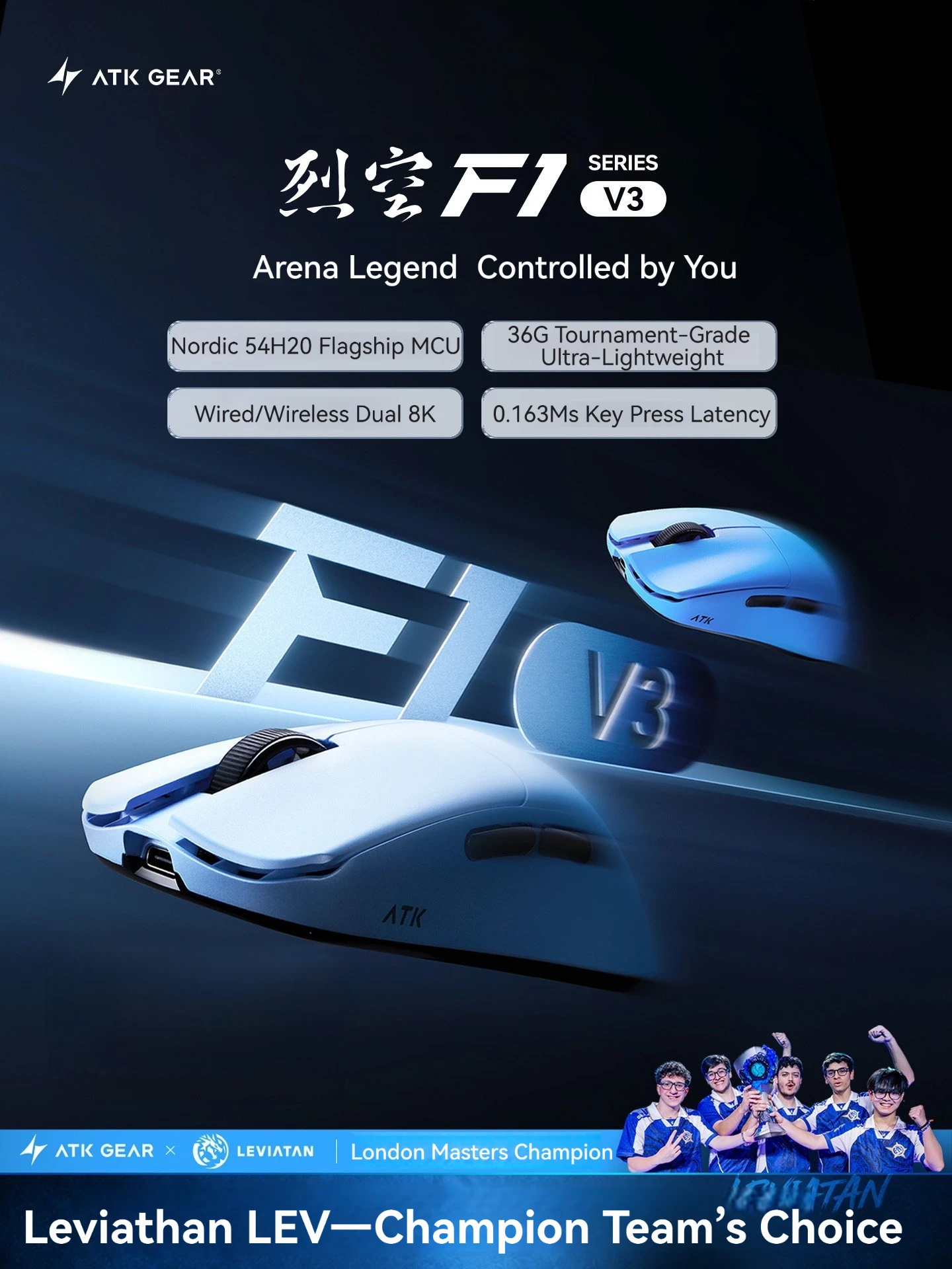 Esports Gaming Brands - ATK F1 V3 Ultimate 8K ワイヤレスゲーミングマウス