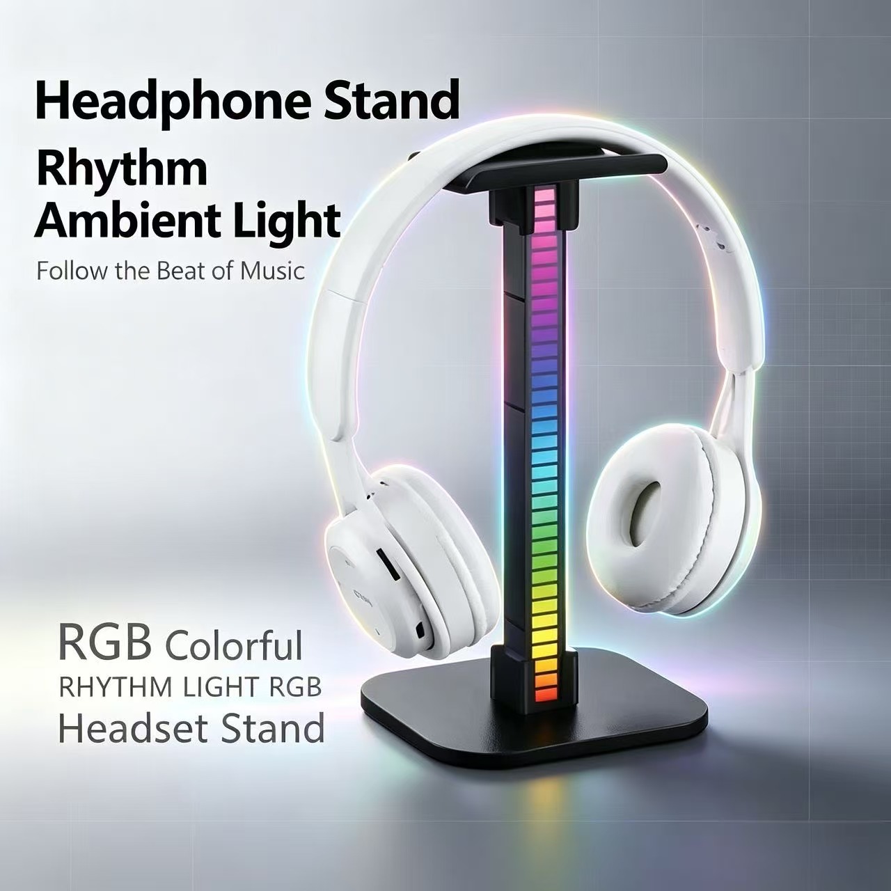 Esports Gaming Headphones - USBゲーミングヘッドホンスタンド RGBリズムライト付き 分離式デスクトップヘッドセットホルダー ゲーマー向け