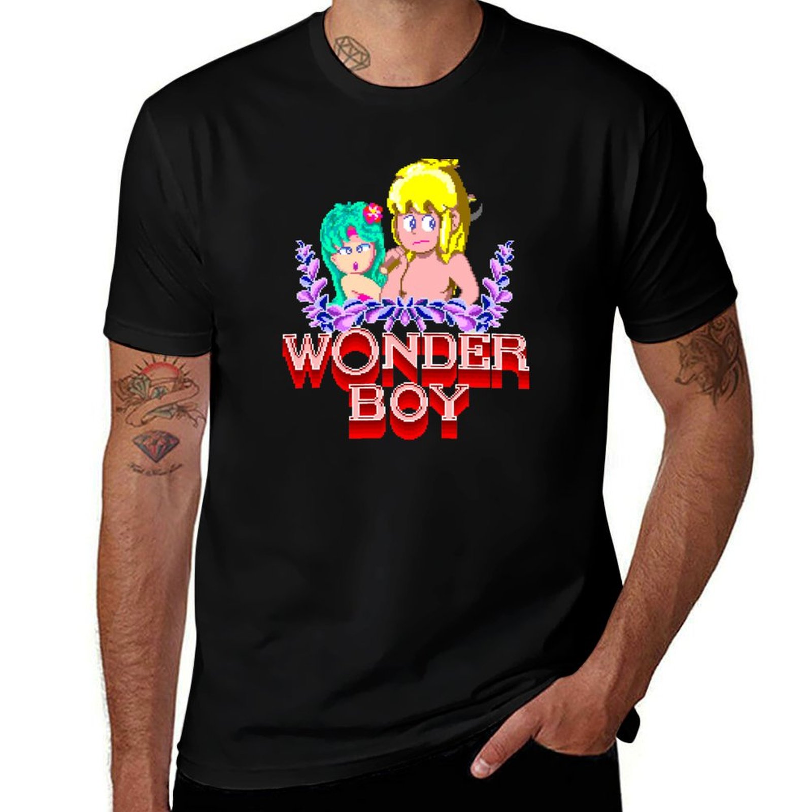 ワンダーボーイアーケード - ピクセルアートTシャツ 軽量ベ - Esports Gaming T Shirt のレビューと価格
