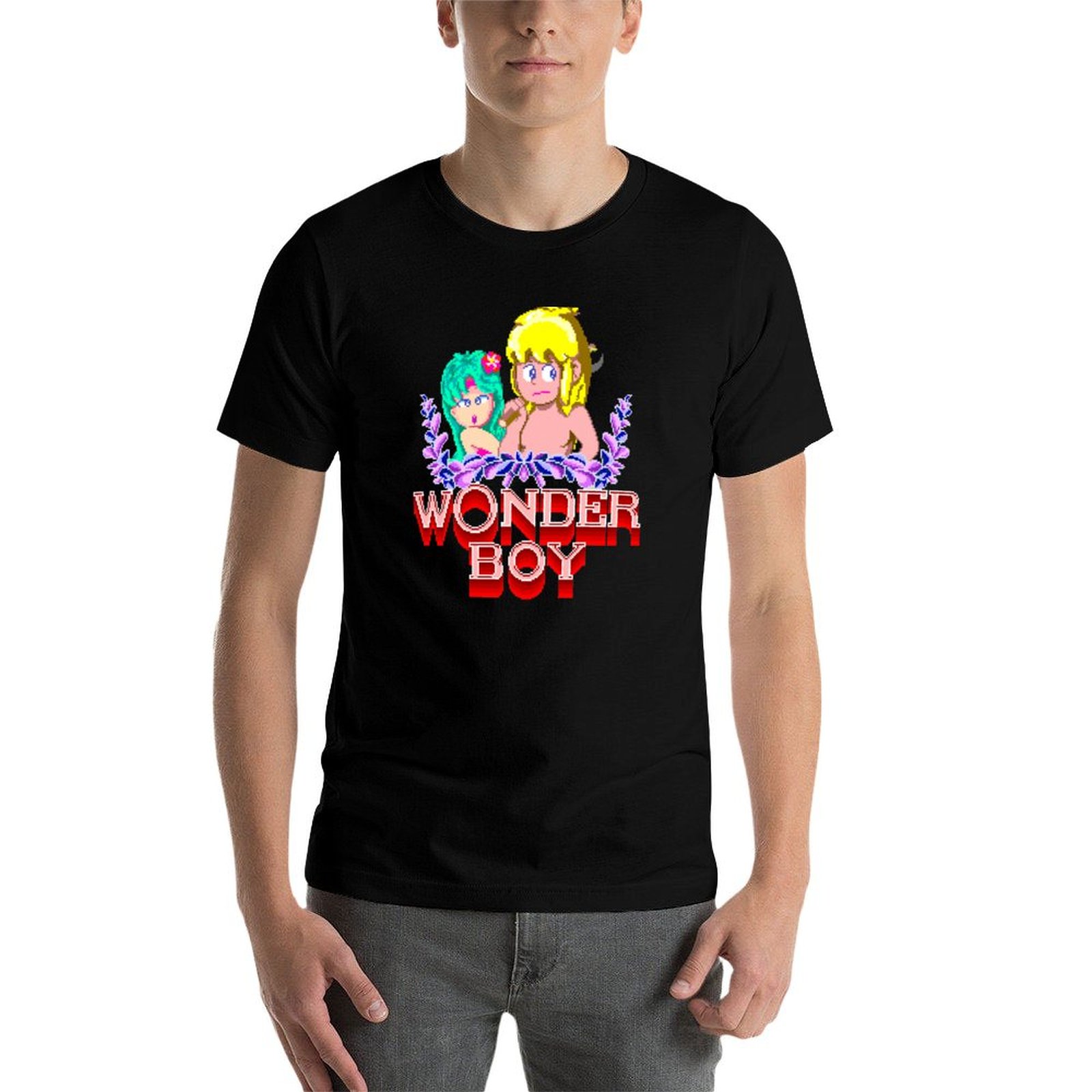 ワンダーボーイアーケード - ピクセルアートTシャツ 軽量ベ - Esports Gaming T Shirt のレビューと価格