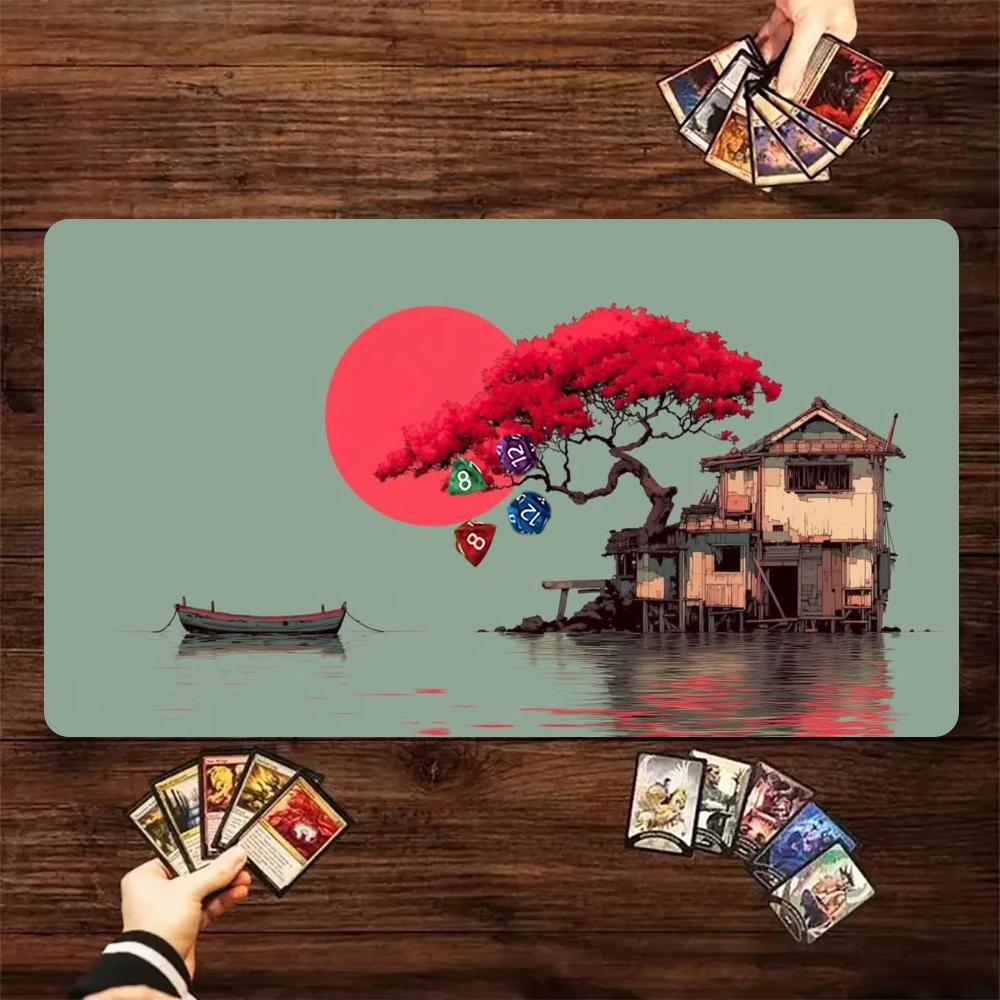 浮世絵風景TCGプレイマット 赤い楓の木 水上住宅ボート 東 - Esports Gaming Houses のレビューと価格